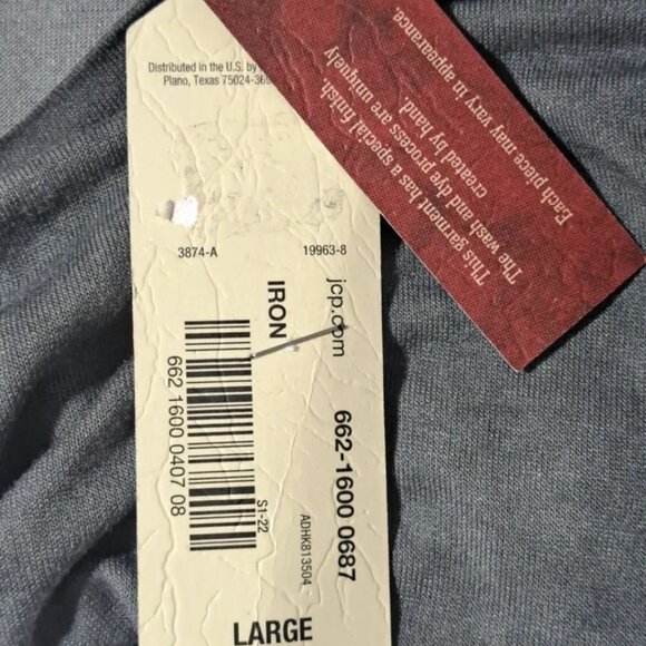 Arizona Jeans Top Super Soft 3/4 Sleeve Lace Grey Lightweight Tunic Stretch Sz L - Picture 9 of 9